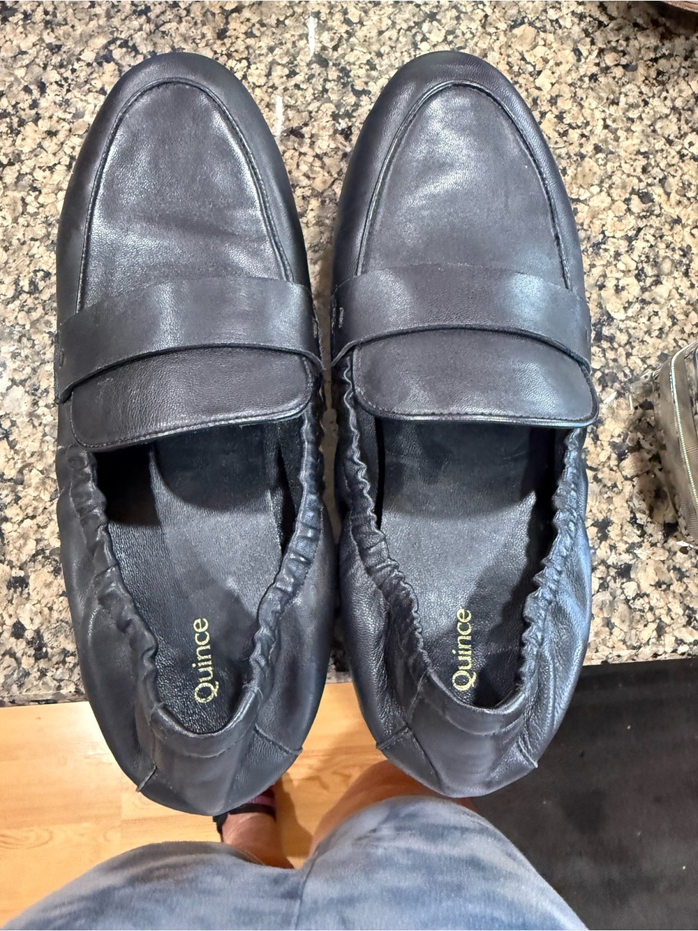Quince women’s Black Leather Slip-On Loafers